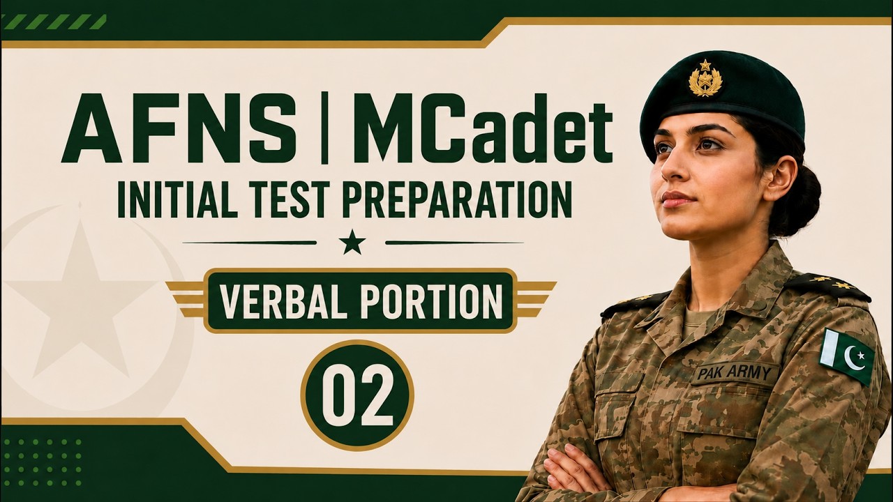 Verbal Intelligence Test in One Shot | Mcadet Afns initial test preparation series |initial test2026