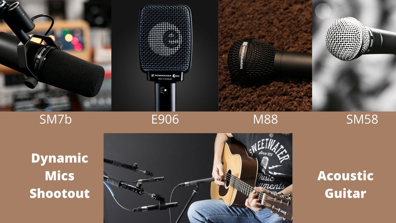 Comparison of Dynamic Mics Recording Acoustic Guitar (Test/Review/Demo) | SM7b/M88TG/SM58/E906 🎤