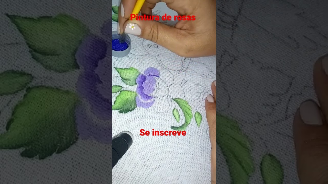 pintura em tecido. pintura de rosas. Siga o passo a passo completo.