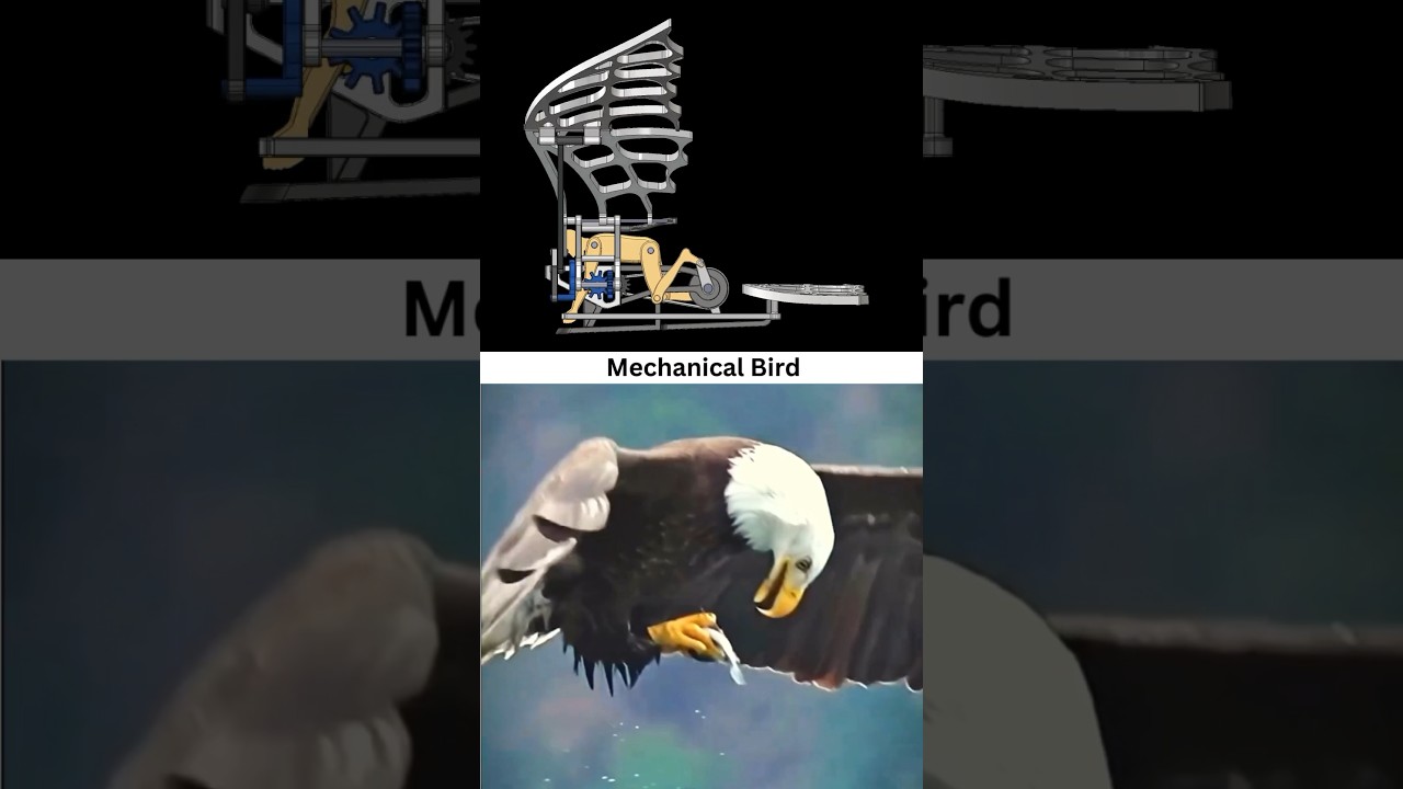Mechanical Bird design inspired by eagle flying patterns 🦅#3d #birds #flying #3ddesign #solidworks