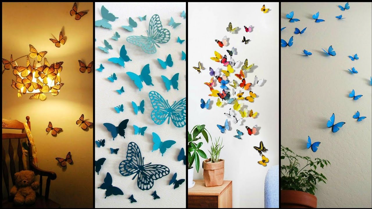 3D-наклейки на стену с бабочками | Идеи 3D-наклеек на стену с бабочками | Идеи водонепроницаемых ...