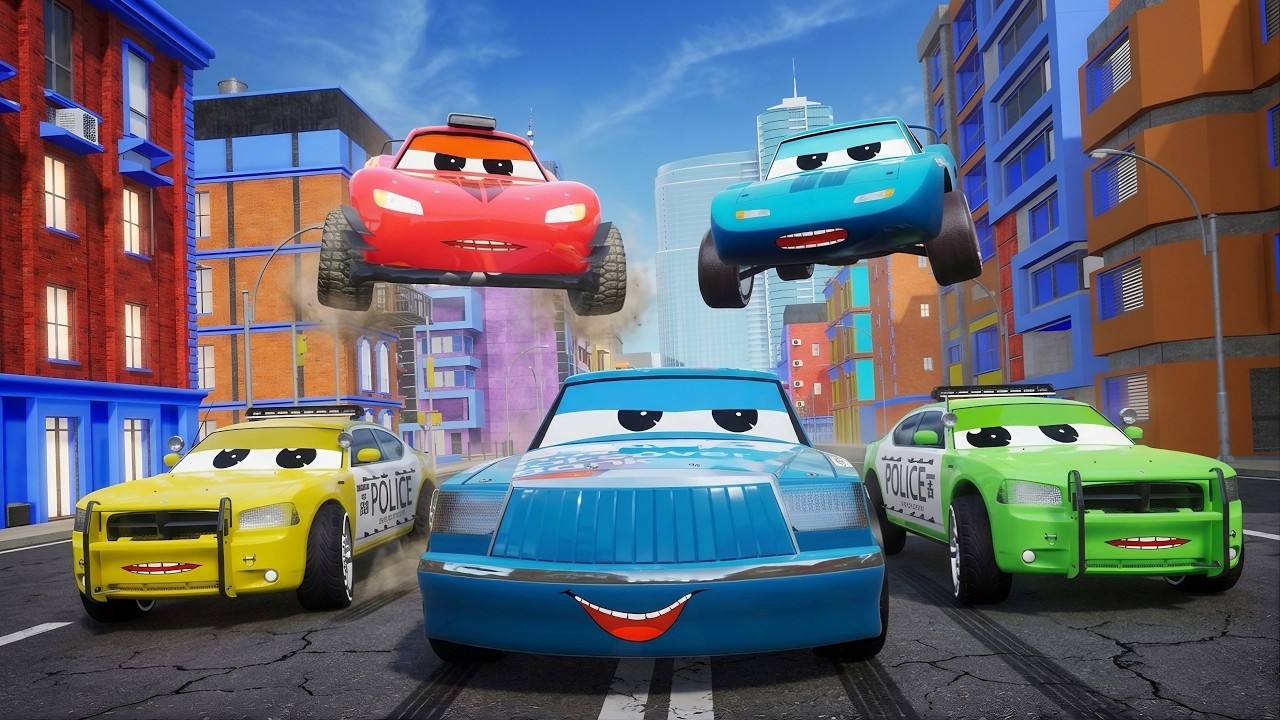 Epic CHIP Heist Chase! 🚓 | Police Cars & McQueen Chase Chick Hicks