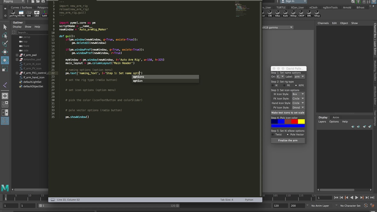 Основы автоматической риггинга в Maya с использованием Python (Часть 1)