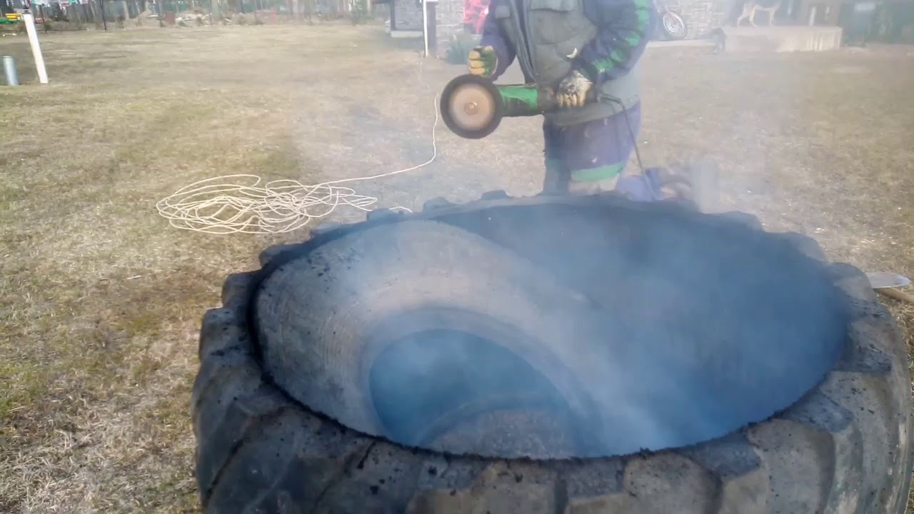Бассейн из тракторный покрышки