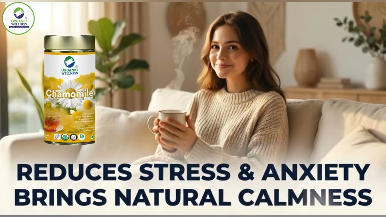 Organic Wellness Chamomile Infusion | Calming Herbal Tea for Stress Relief, Better Sleep &Relaxation