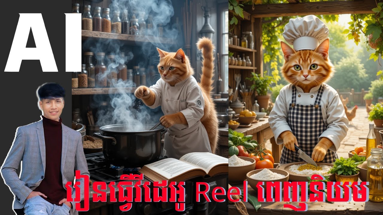 ML:រៀនធ្វើវីដេអូ Reel ពេញនិយមAI // Learn video reel