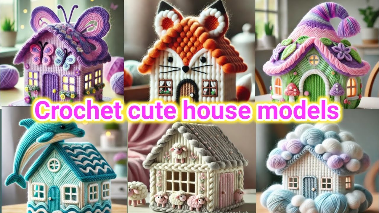 Crochet cute house model ideas for home decors /Crochet Home Decors /Crochet unique ideas and decors