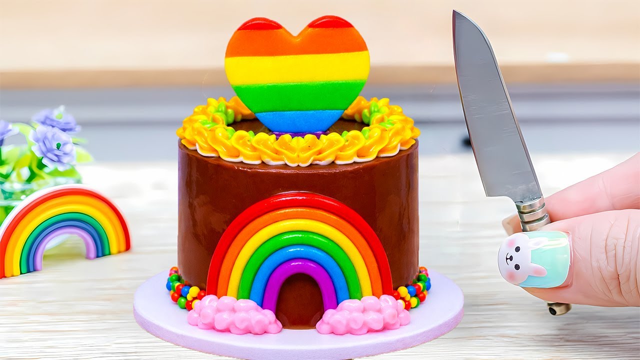 Sweet Rainbow Heart Cake 🌈 How To Make Tasty Miniature Chocolate Cake 🍪 Sweet Cakes Compilation