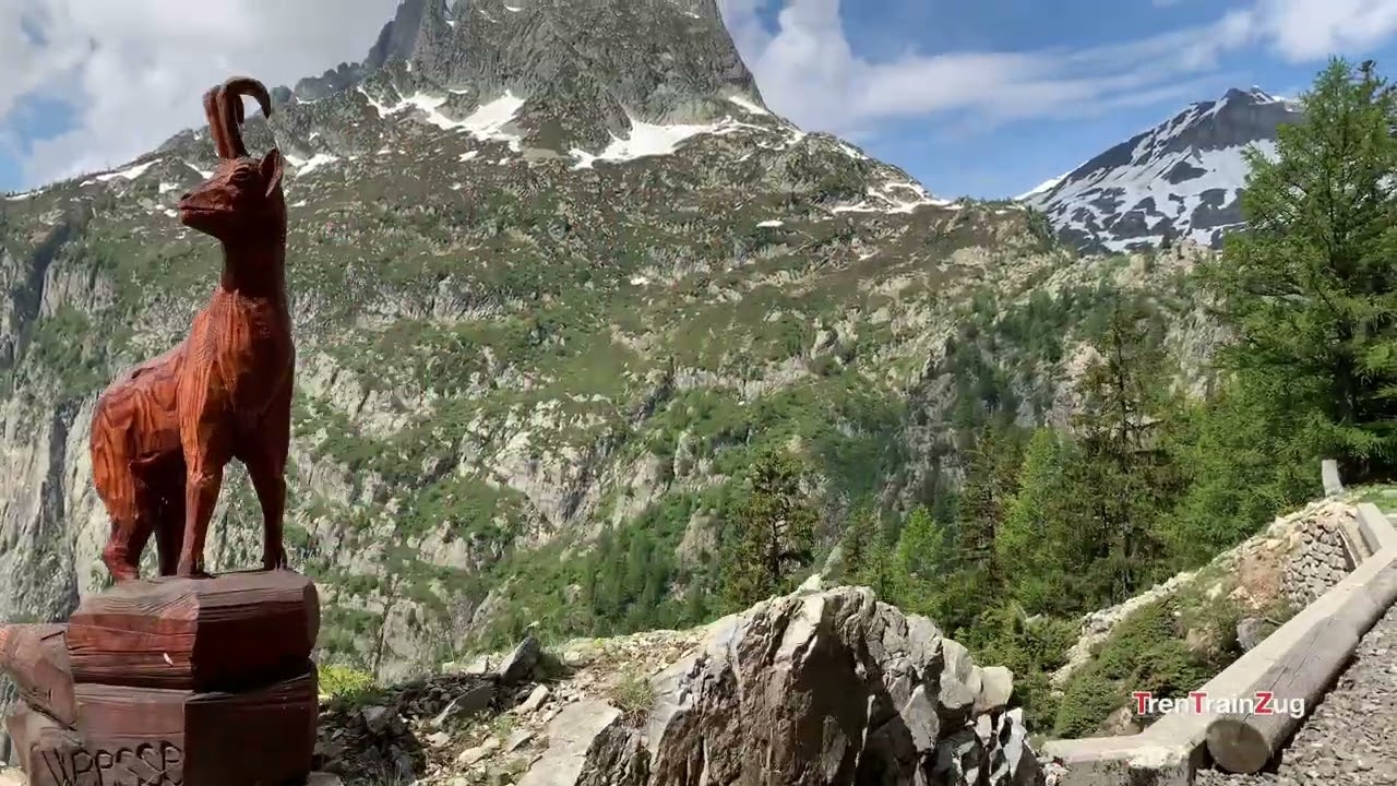 4K SUIZA DESDE EL TREN Verticalp Emosson: Train Panoramique Le Châtelard 2023