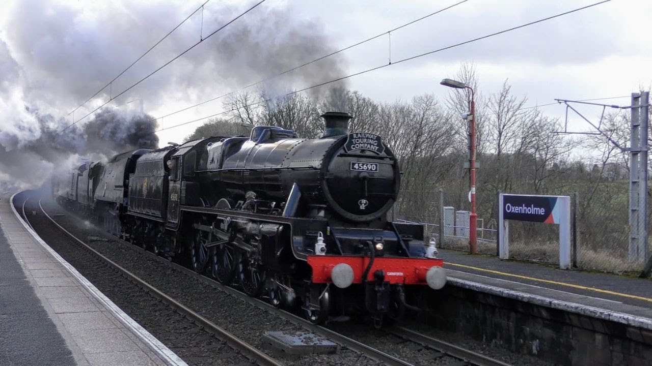 LMS 45690 Leander & SR 34067 Tangmere Storm The North West on the Cumbrian Mountain Express 29/1/22