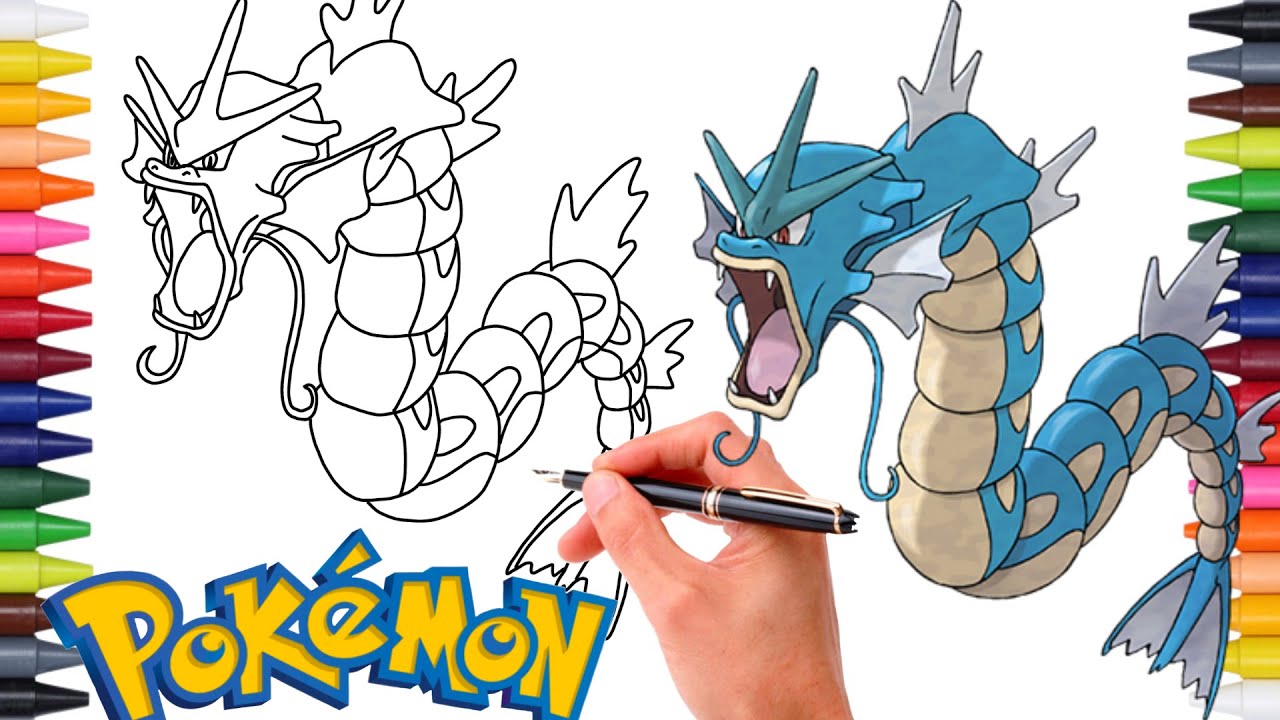 Comment Dessiner LE POKÉMON LÉVIATOR (Gyarados) FACILEMENT ! #130 | GÉNÉRATION 1