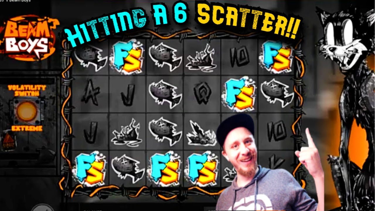 HITTING MY 1ST EVER 6 SCATTER!!! Huge Win On Beam Boys Slot Machine By Hacksaw!!