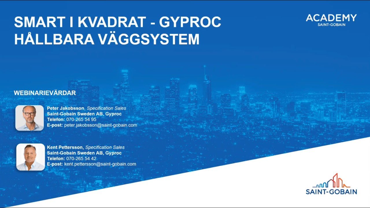Webinarium: Smart i kvadrat - Gyproc Hållbara Väggsystem