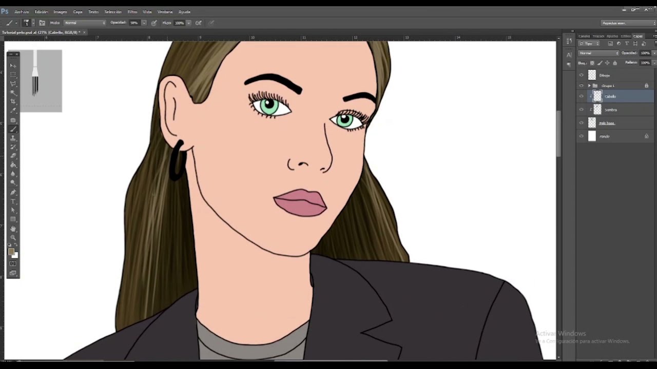 Cómo dibujar cabello en Photoshop
