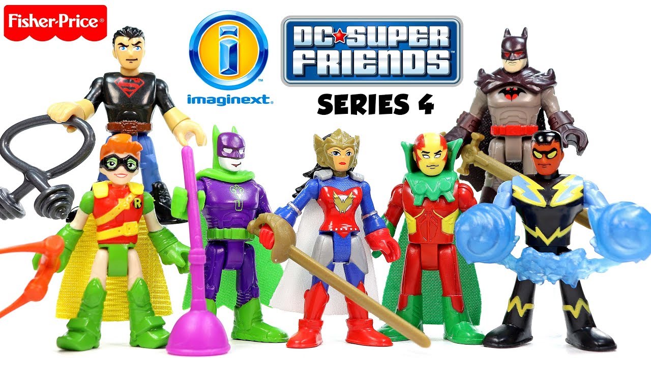Imaginext Batman & Robin Wonder Woman Superboy Joker DC Super Friends Series 4 Complete