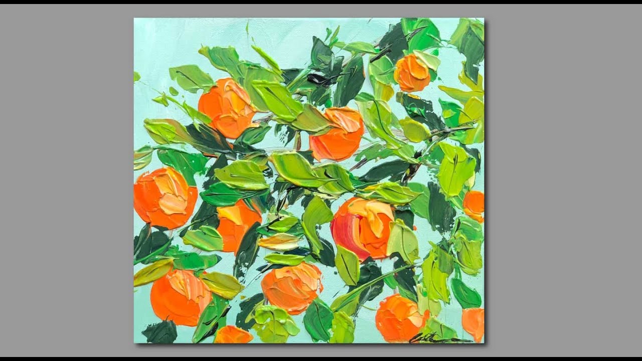 EASY Acrylic Painting- Oranges on branches