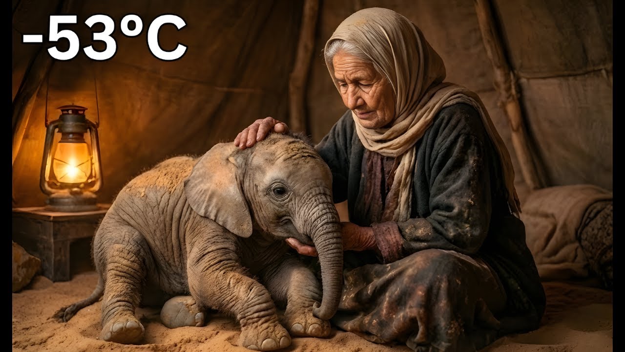 75yo granny saves dehydrated elephant in sandstorm at +53°C