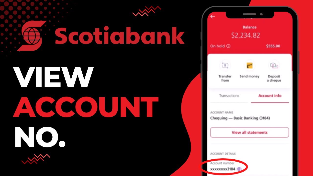 Как посмотреть номер счета в банке Scotia | 2023