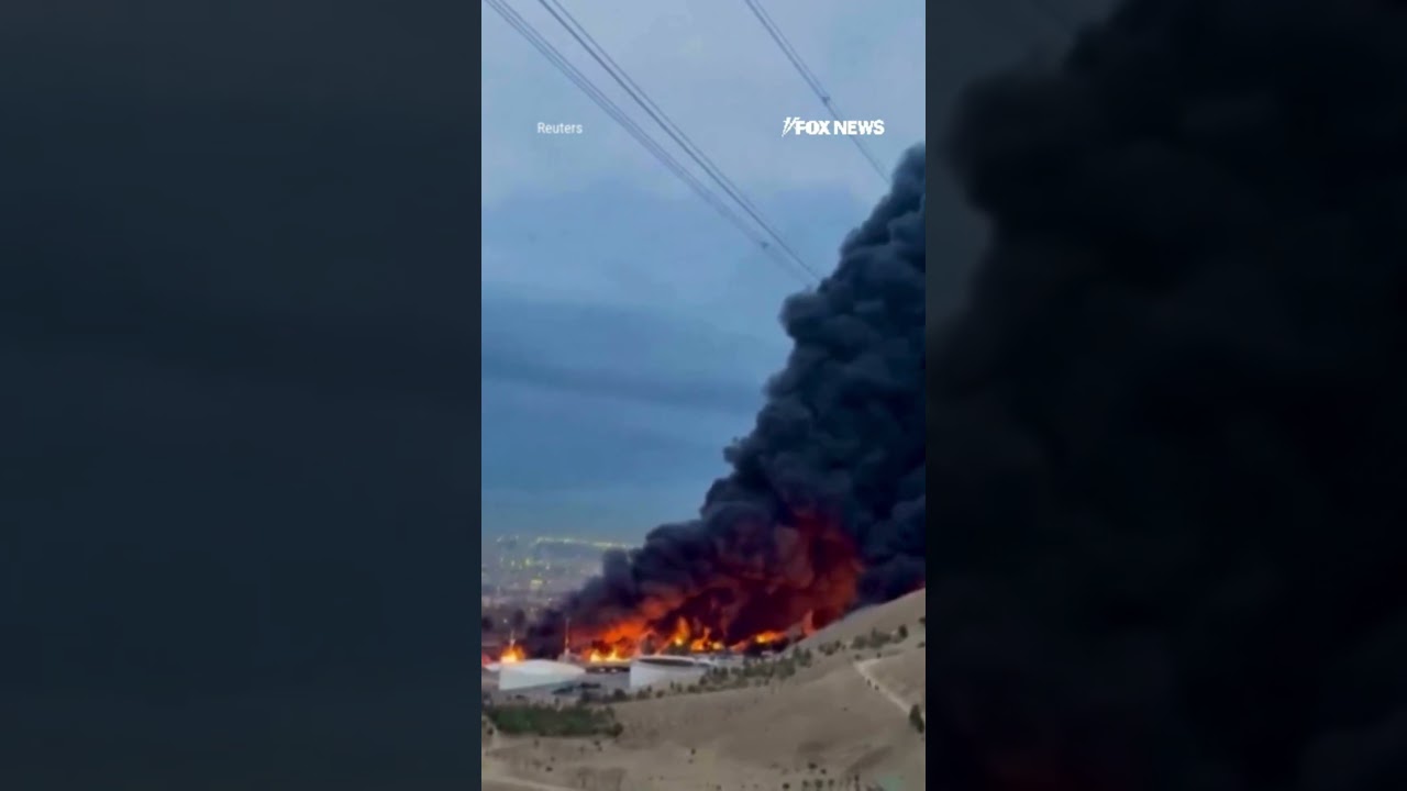 Massive fire RAGES at Tehran oil depot after Israeli strikes #shorts #us #news #foxnews #iran
