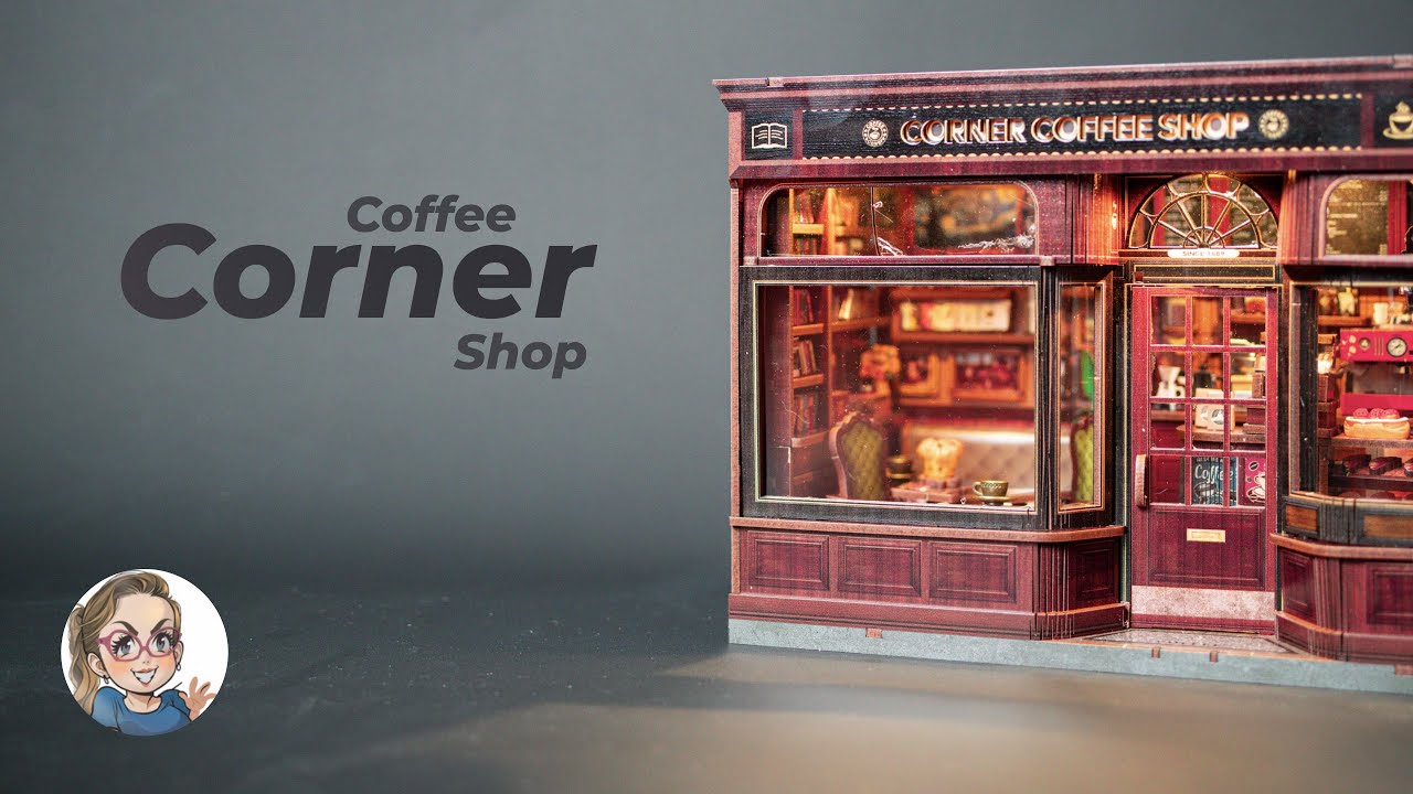 [CuteBee] Coffee Corner Shop DIY Book Nook Kit | QUICK Book Nook Build