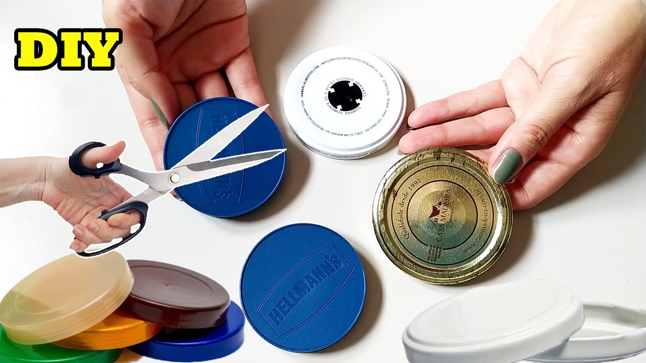 OLHA O QUE EU FIZ COM TAMPAS DE POTES | @PollyPe&ccedil;anha