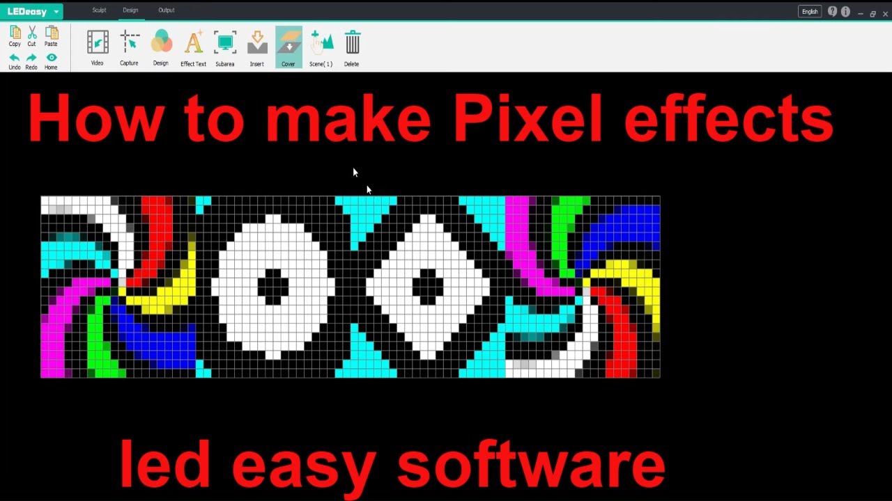 How to add multiple design in one effects through led easy software