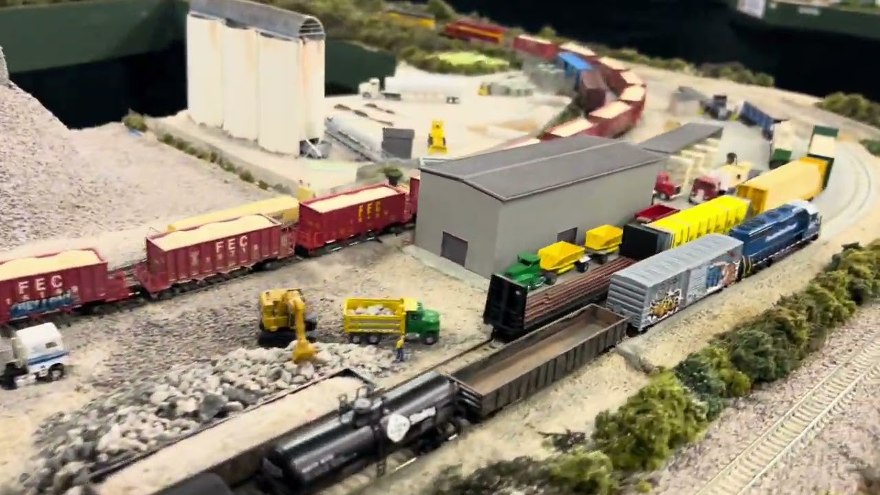 Trains on the FEC railway society’s N scale Layout