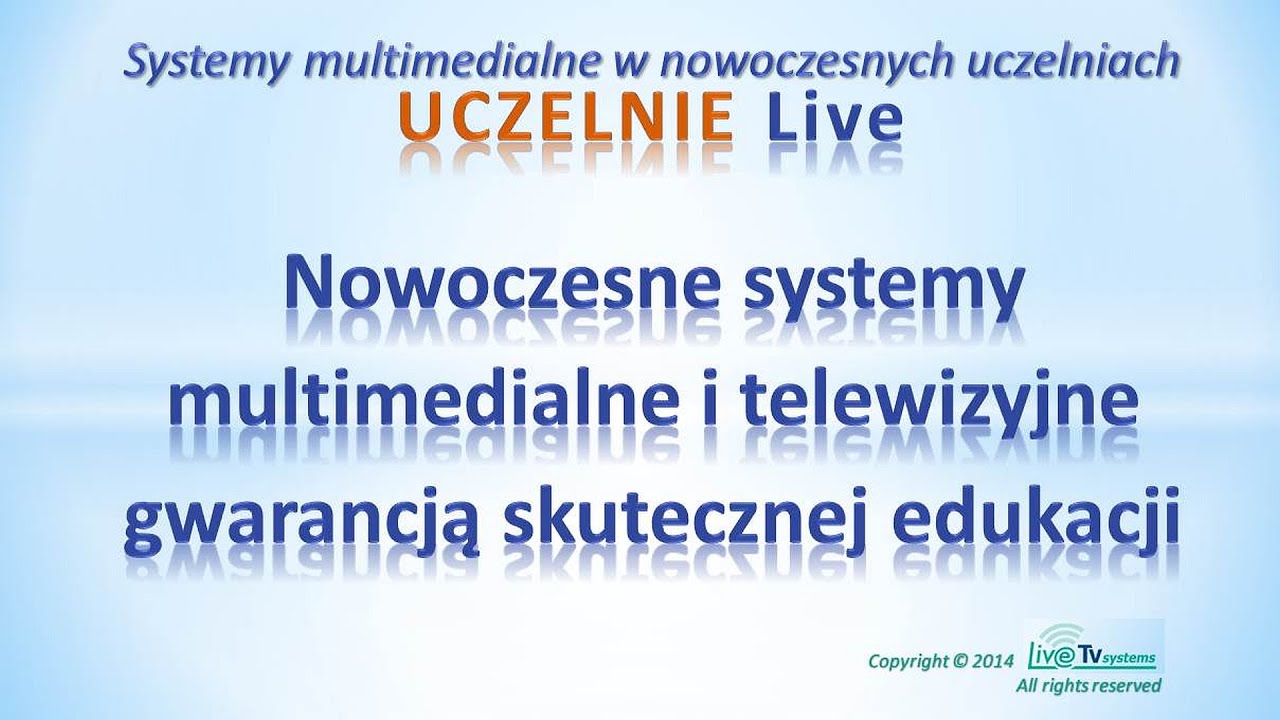 Szkolenie NOWOCZESNE SYSTEMY MULTIMEDIALNE I TELEWIZYJNE GWARANCJĄ SKUTECZNEJ EDUKACJI