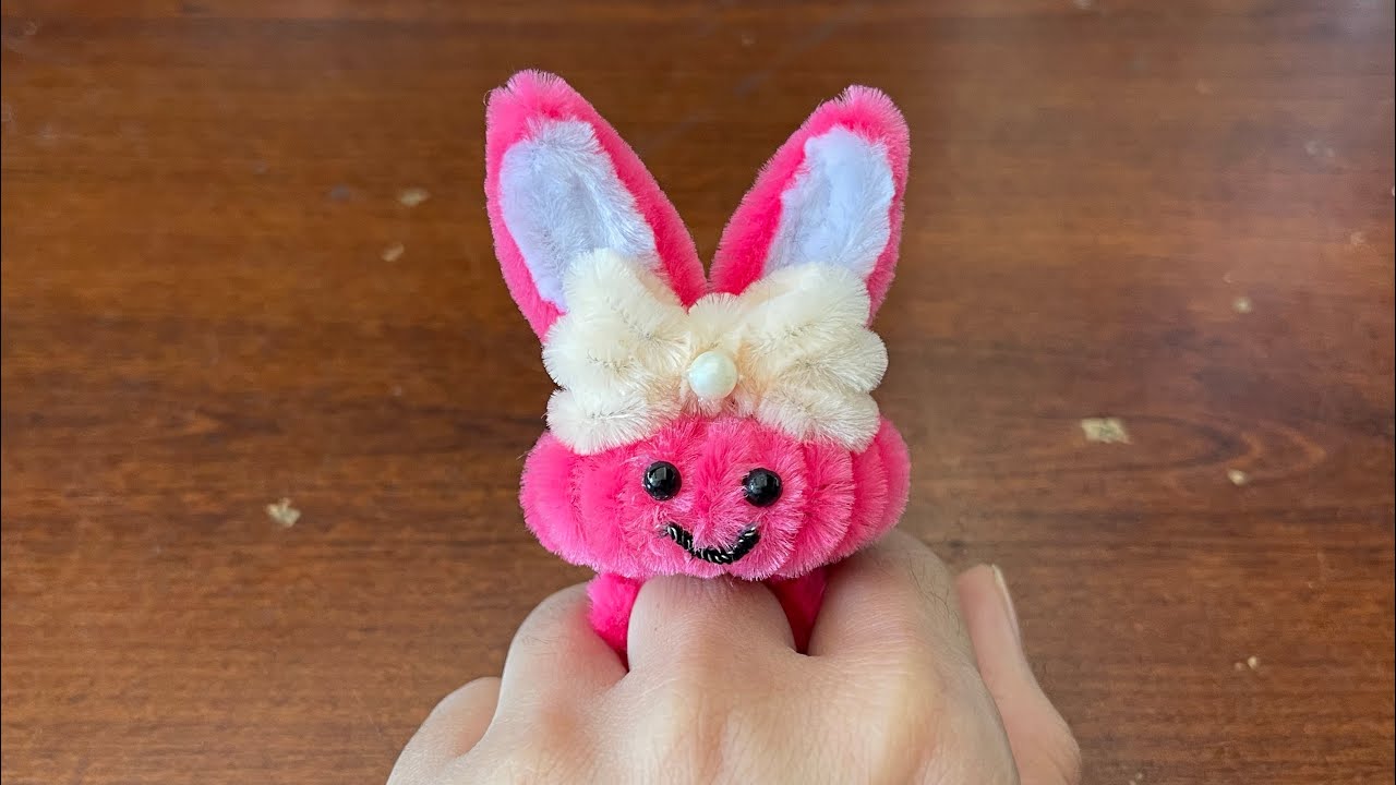 Hướng Dẫn Cách Làm Nhẫn Thỏ Từ Dây Kẽm Nhung #kemnhung #handmade 