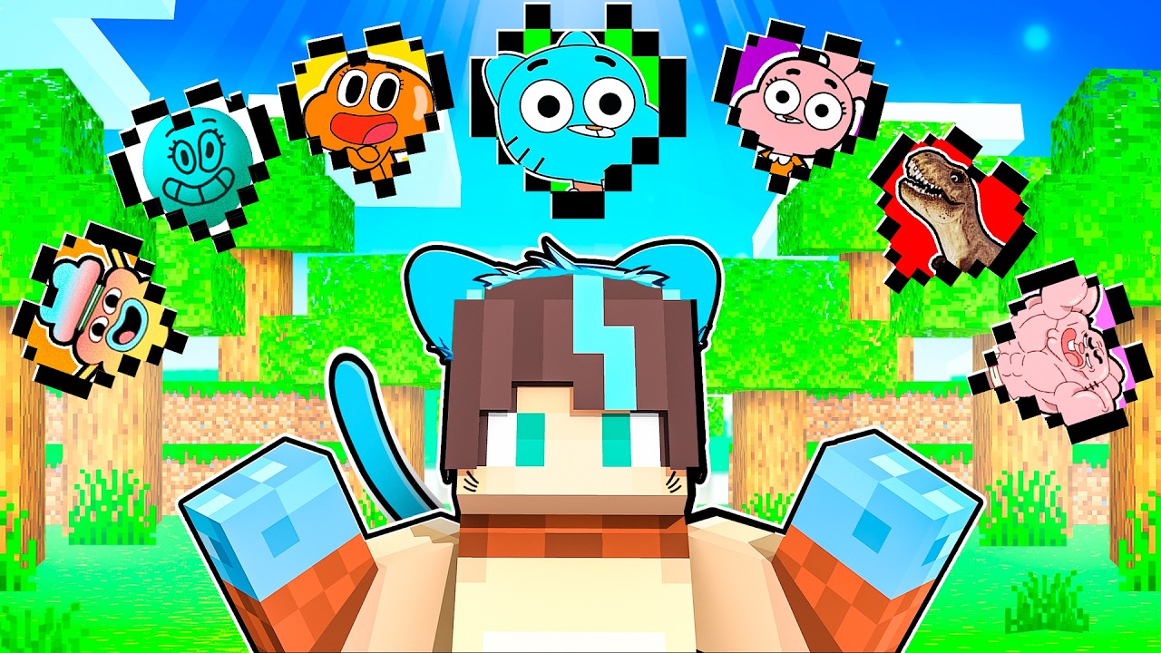 ¡Minecraft PERO hay CORAZONES del Increible Mundo de GUMBALL!😹😱