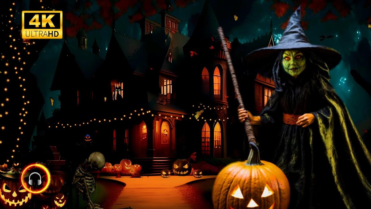 Autumn Haunted House Halloween Ambience, Fall Halloween Ambience, Spooky Sounds, Haunted Mansion.