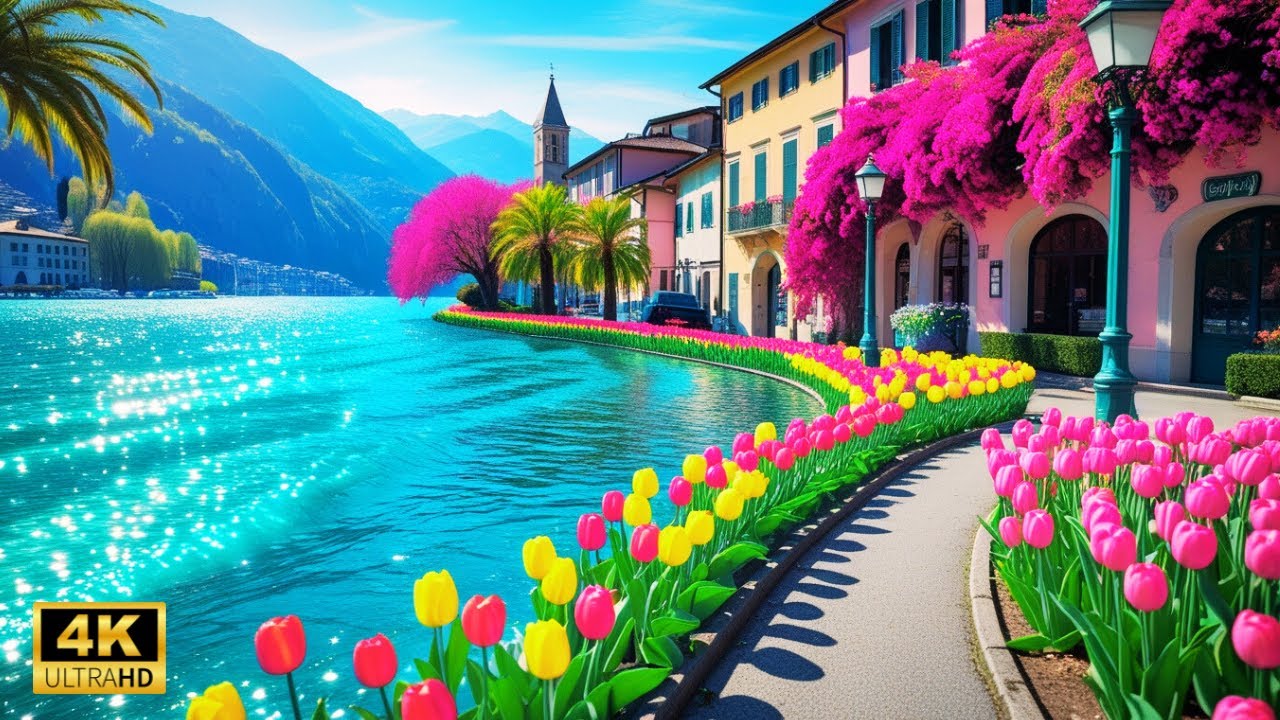 🌸Thun Walking Tour 4K 🇨🇭 | Hidden Gem Near the Swiss Alps & Easy Day Trip from Interlaken 🌸