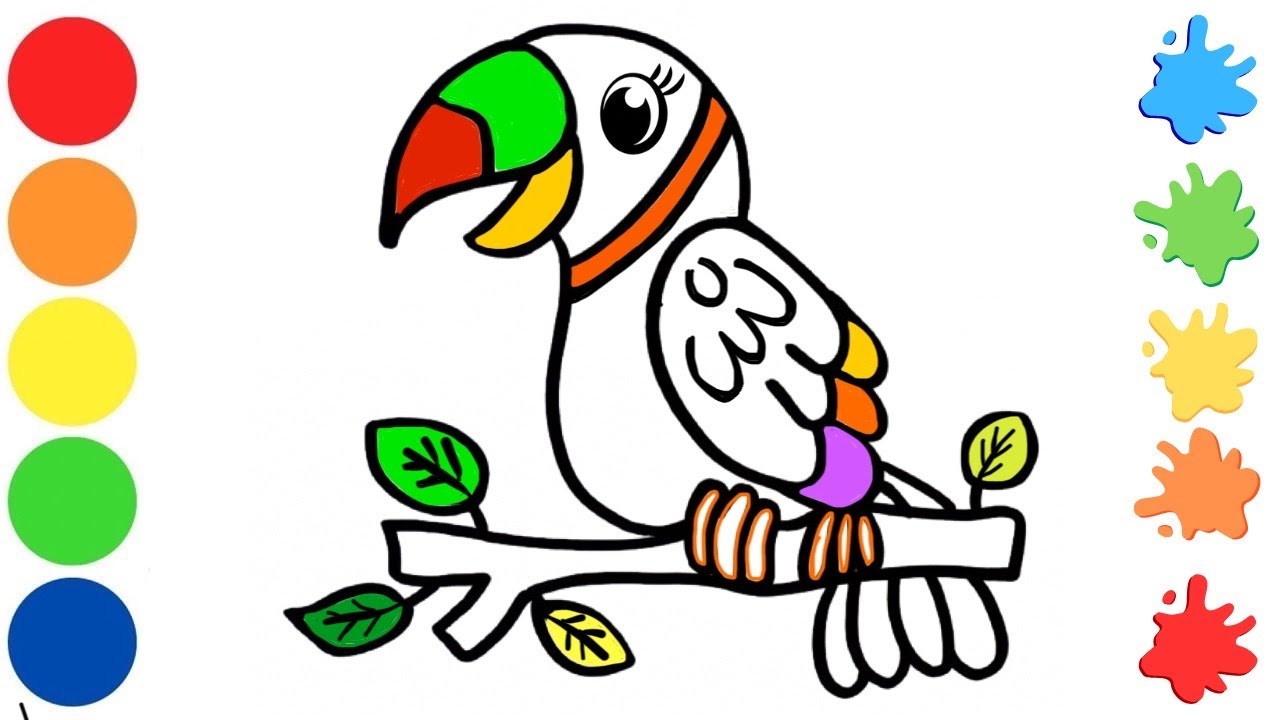 Как нарисовать тукана❤️🐣🦜✨🌈 | Рисование милых птичек: просто и легко | Пошаговый урок рисования