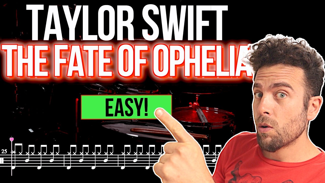 Taylor Swift - The Fate Of Ophelia - Drum cover (with scrolling drum sheet)