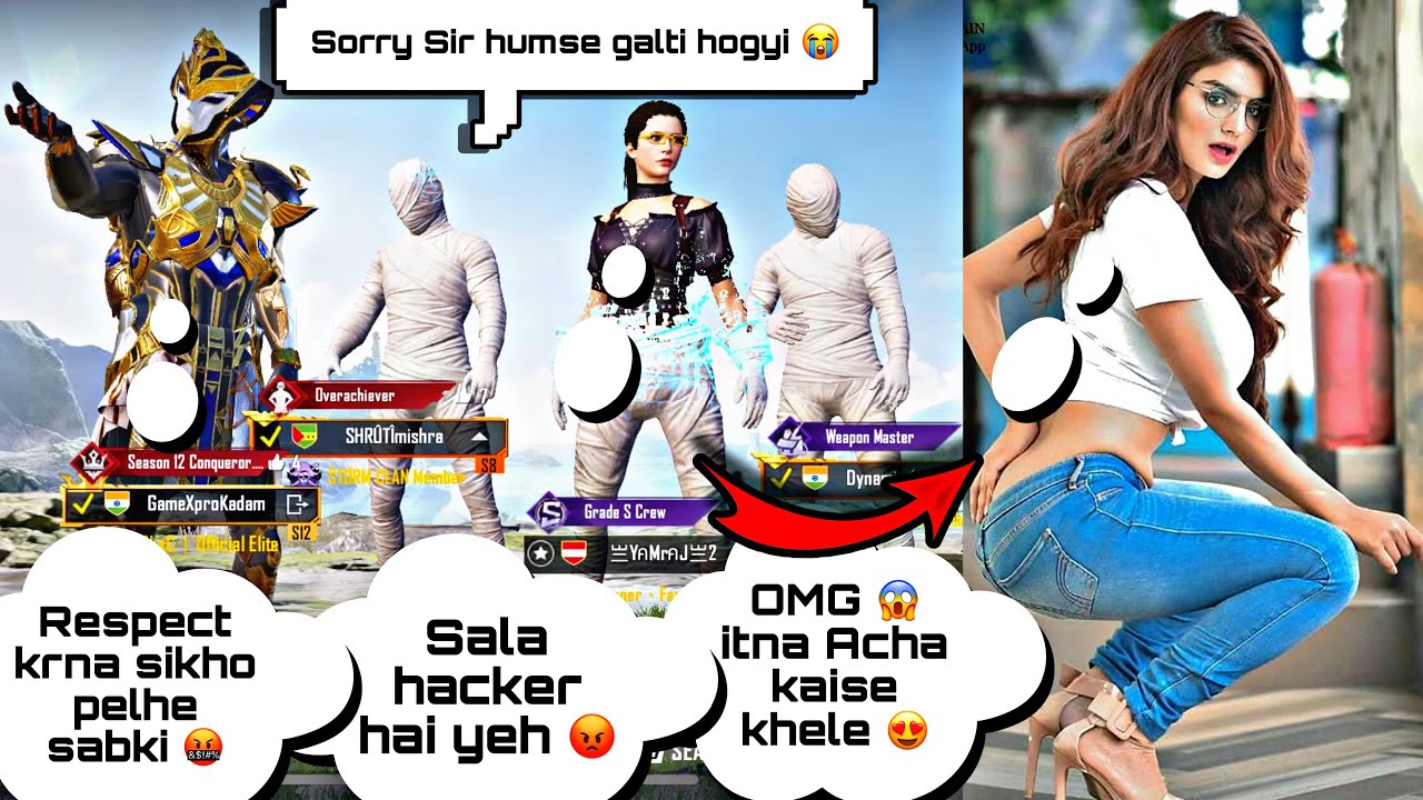 😍Random Legendary Outfits Pro Girl & boys call Me Noob And I Challenge For 1v3 TDM | PUBG | Part.44