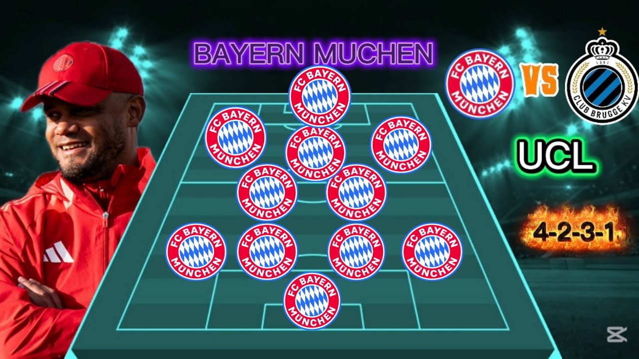 Bayern Muchen VS Club Brugge UCL - Prdict Posible Line Up 4-2-3-1 For Bayern Muchen.