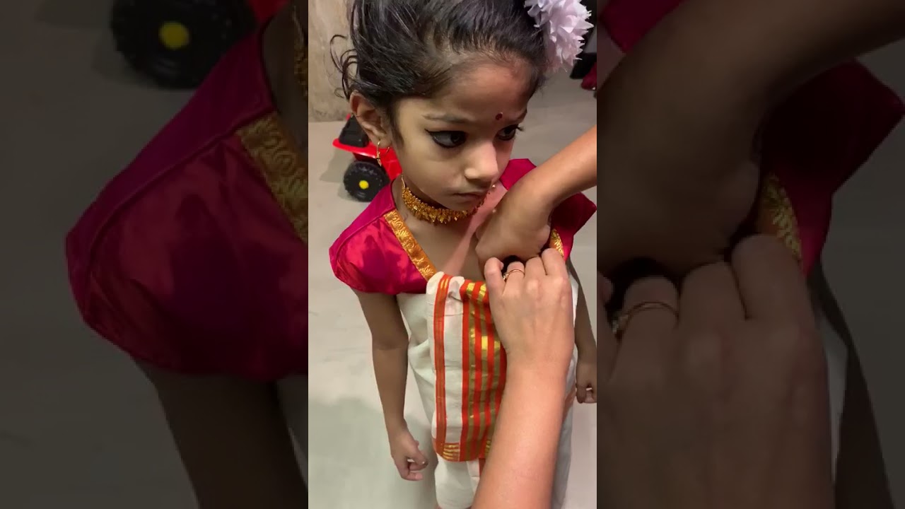 Draping Mundu (Kerala set mundu ) for kids