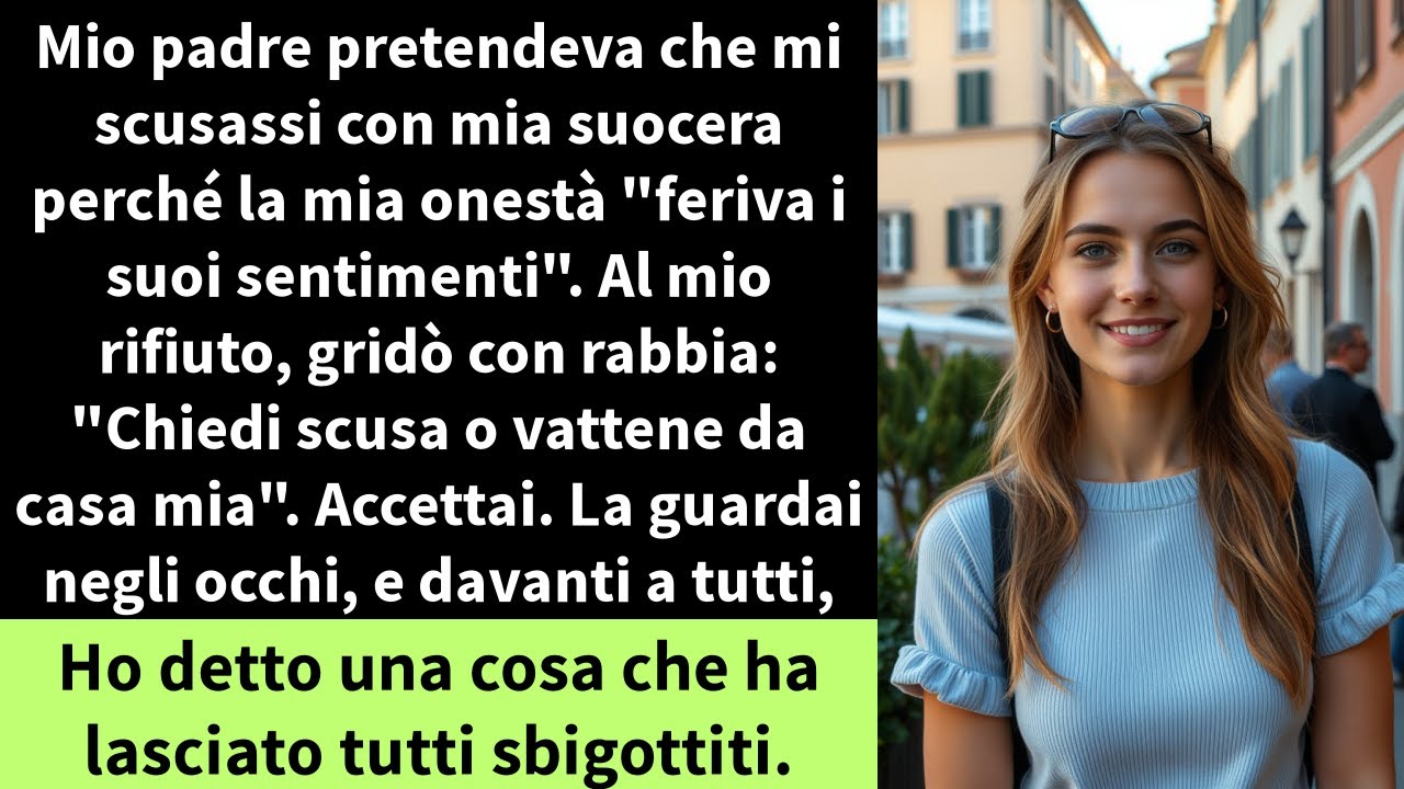 Mio padre pretendeva che mi scusassi con mia suocera perché la mia onestà 