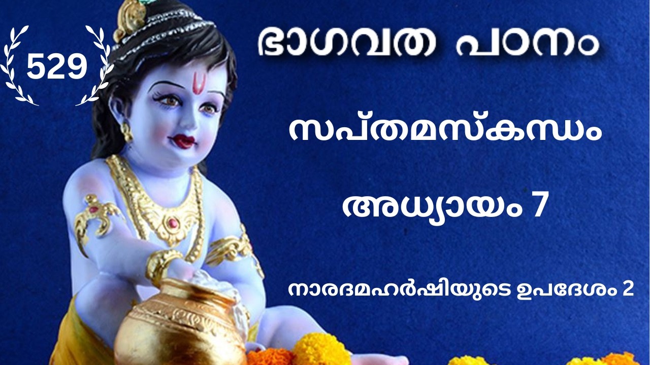 529 #ഭാഗവതപഠനം I നാരദമഹർഷിയുടെ ഉപദേശം 2 I സപ്തമസ്കന്ധം : അധ്യായം 7