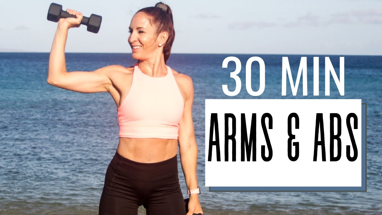 30 MIN TONED ARMS and ABS | NO REPEAT WORKOUT with DUMBBELLS