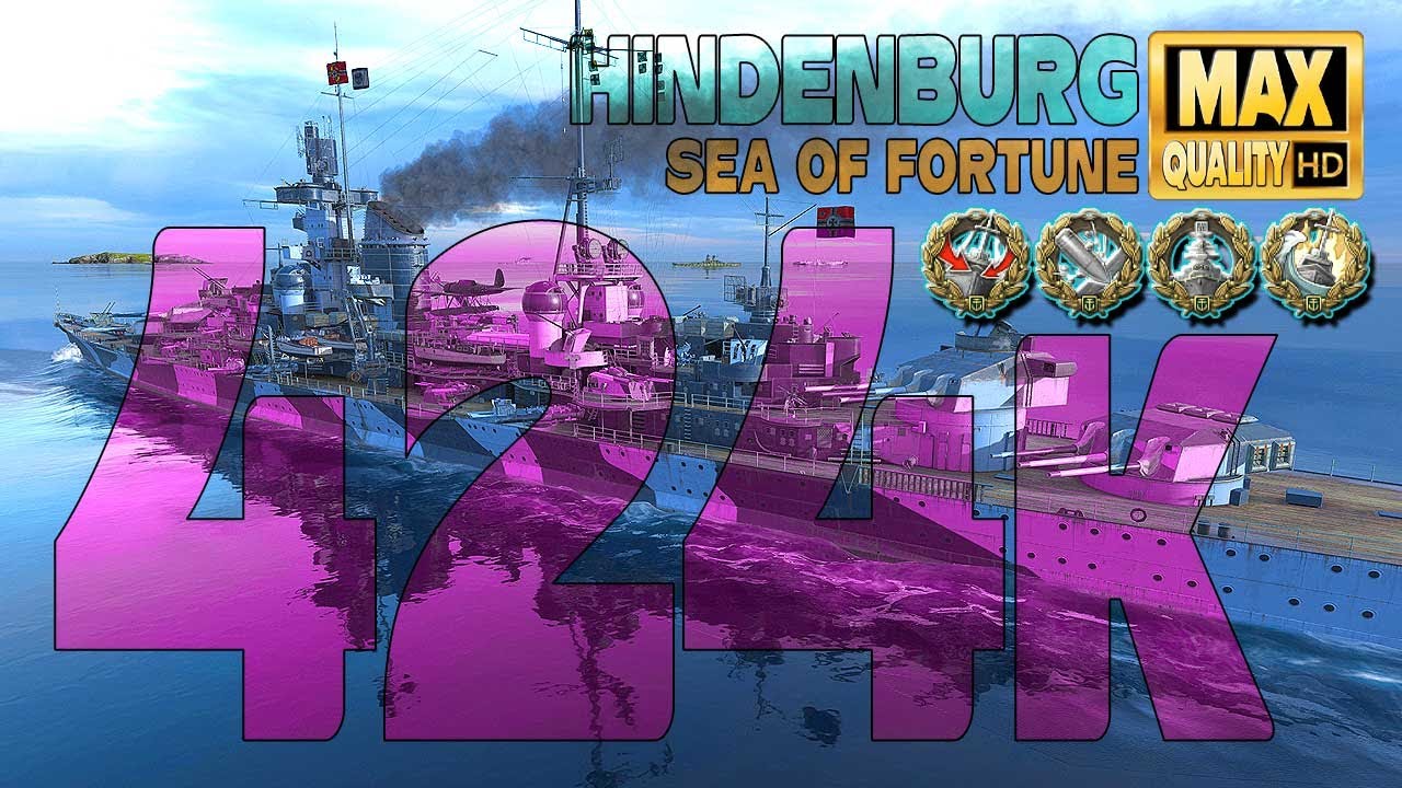 Hindenburg: Pro game, 424к! World of Warships