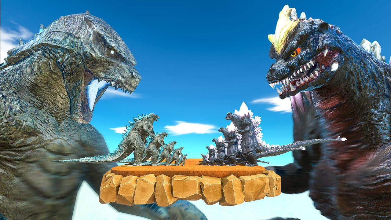 Legendary Godzilla War - Growing Godzilla 2014 VS SpaceGodzilla, Size Comparison Godzilla