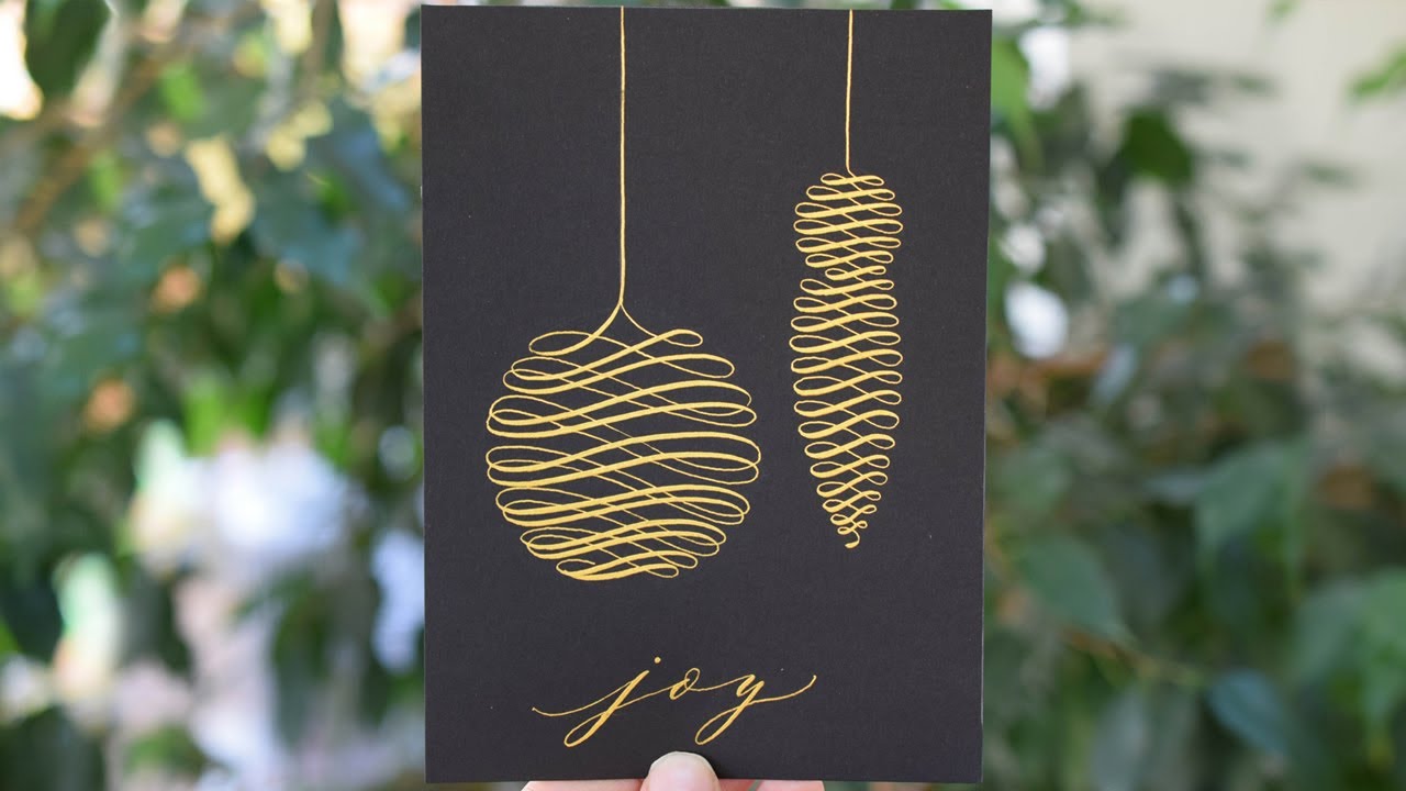 How to Make an Ornament-Themed Calligraphy Christmas Card