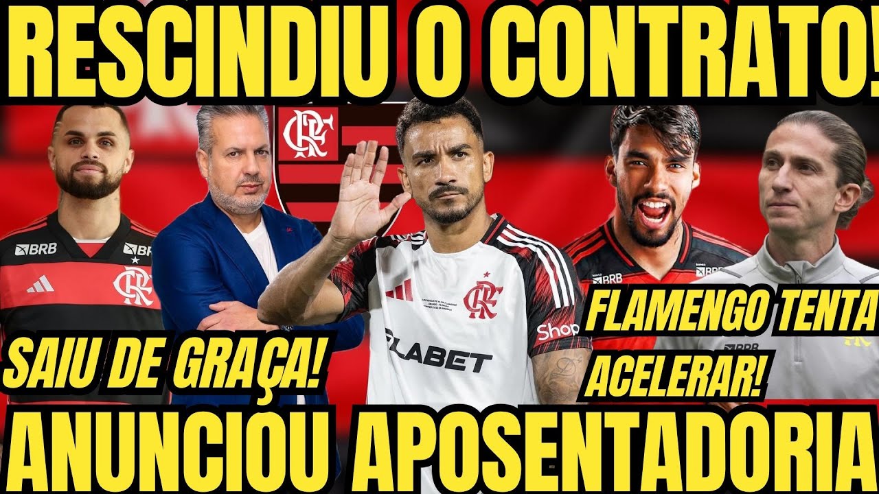 🚨RESCINDIU O CONTRATO! FLAMENGO LIBEROU O JOGADOR DE GRAÇA! DANILO VAI SE APOSENTAR? PAQUETÁ TREINA!