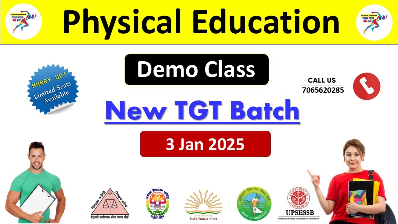 DEMO CLASS NEW PHYSICAL EDUCATION TGT BATCH  DSSSB UPTGT BIHAR STET HTET KVS