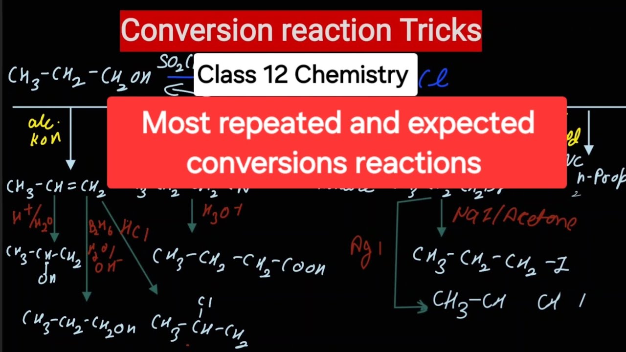 20 most important Conversion 🔥🔥in just 20 mins ||class 12 organic chemistry ||#studyhub228
