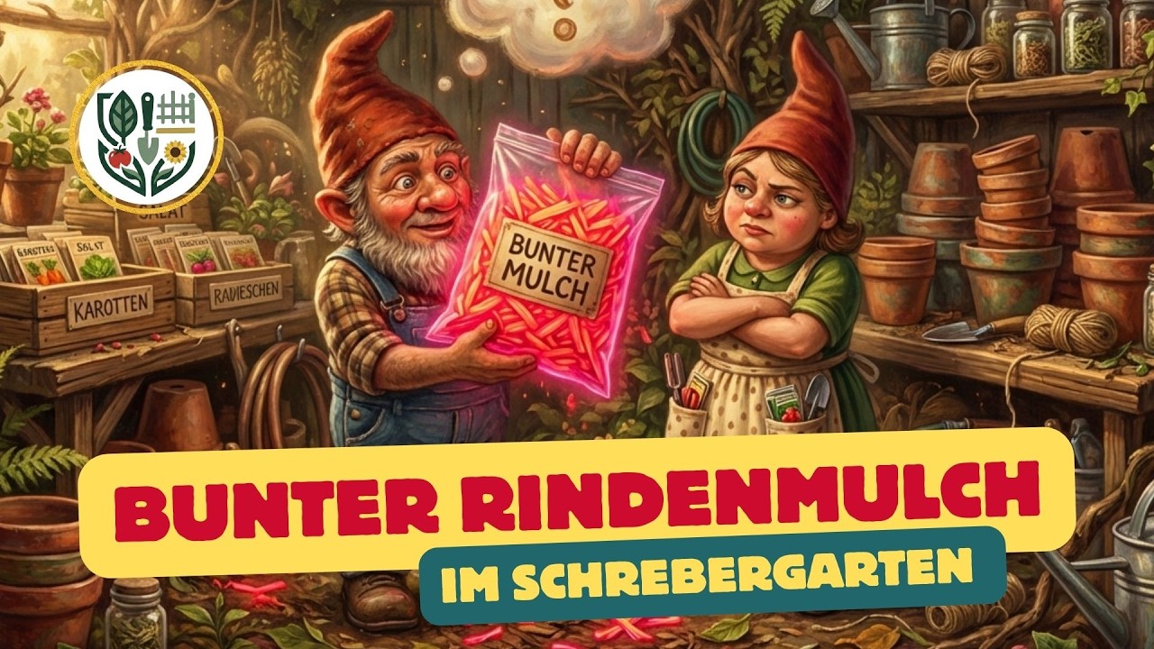Schön oder Schande? Dekormulch im Kleingarten - roter und gelber Rindenmulch im Beet?