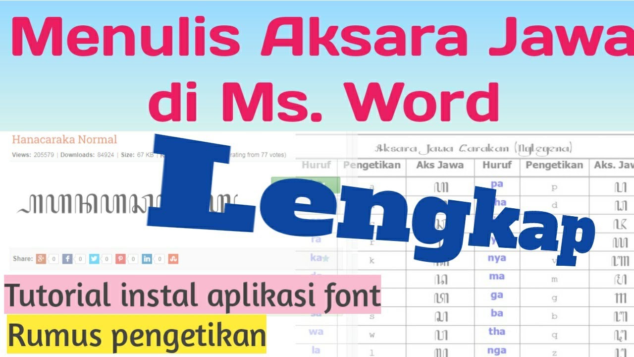 MENULIS AKSARA JAWA DI KOMPUTER LENGKAP || TUTORIAL INSTALL APLIKASI AKSARA JAWA