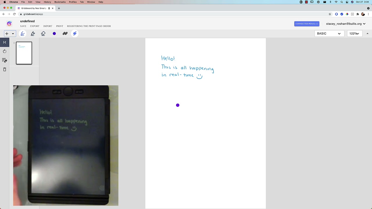 Boogie Board x Gridaboard for Displaying Handwritten Notes in Real-Time