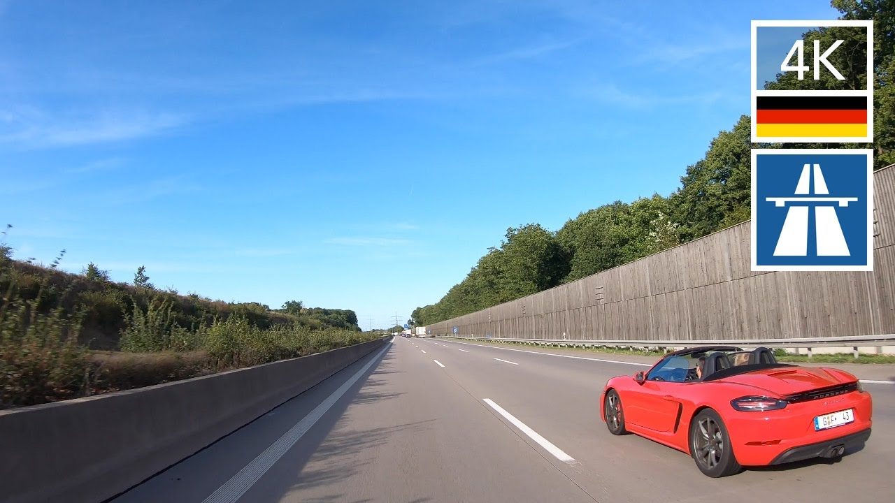 Driving on the German Autobahn A5 FREIBURG to KARLSRUHE GERMANY 4K 🇩🇪 Car Driving No Music